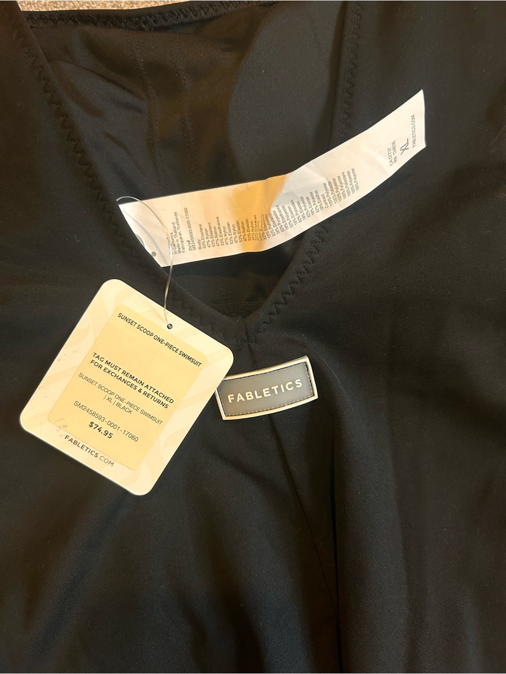 Fabletics Black One-Piece Swimsuit - Picture 3 of 4